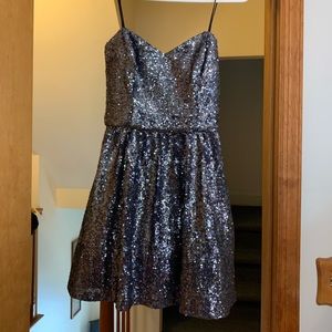 Windsor Gray Sparkle Sequin Cocktail/Mini Dress